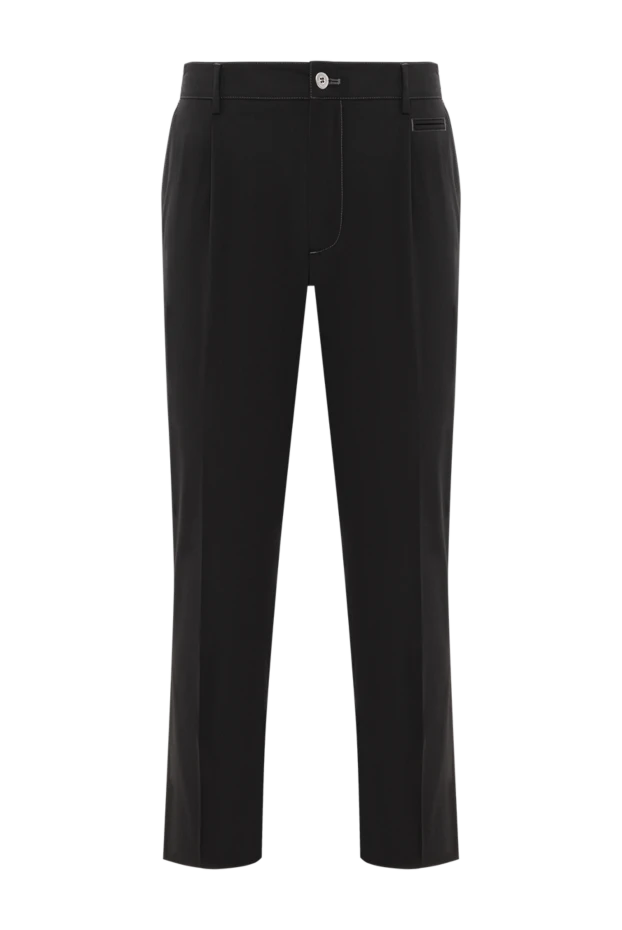 Мужские брюки строгого силуэта из плотной черной шерсти
- фото 1