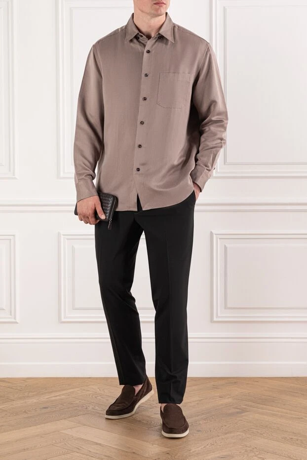 Scissor Scriptor қалың қара жүннен тігілген қатаң силуэтті ерлер шалбары
 189864 - фото 2