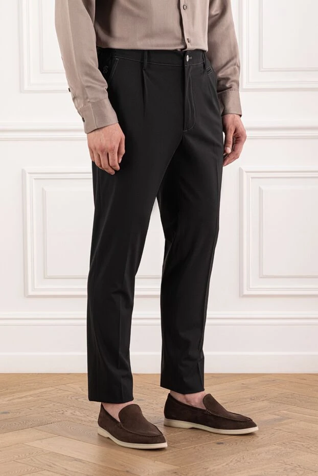 Scissor Scriptor қалың қара жүннен тігілген қатаң силуэтті ерлер шалбары
 189864 - фото 3