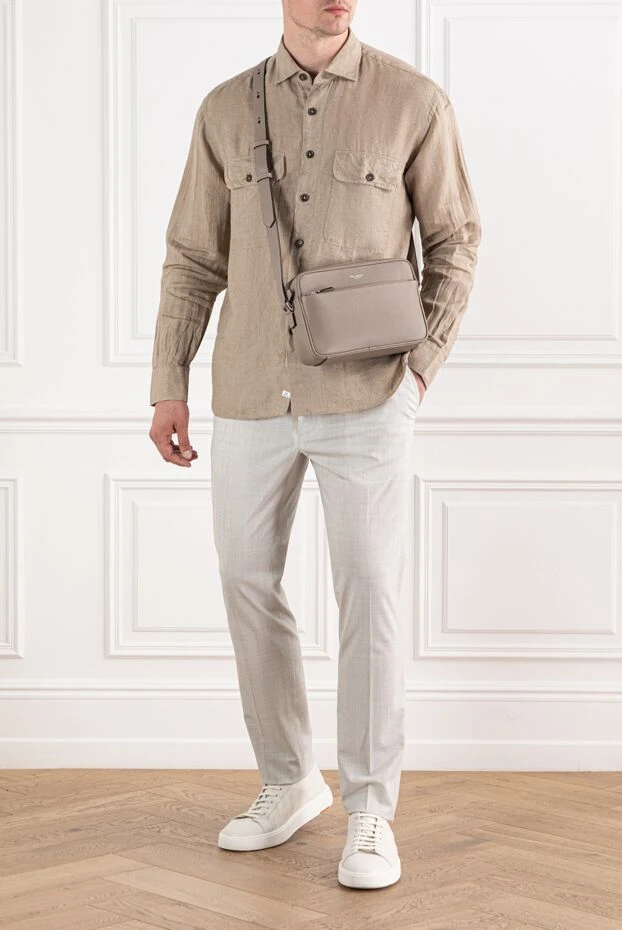 Scissor Scriptor men's light grey wool trousers with drawstring waist 189865 - photo 2