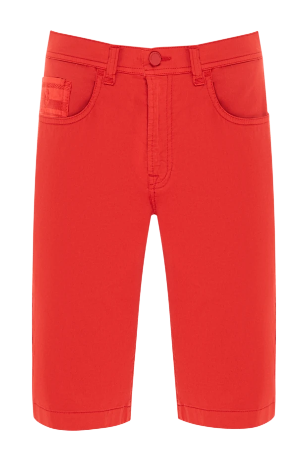 Шорты из хлопка насыщенного красного цвета с брендовыми карманами
- фото 1