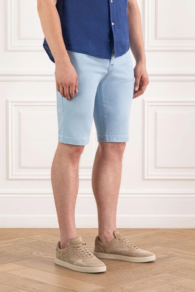 Scissor Scriptor контрасты кестелері бар және көк түстес көк түсті джинсы шорт
 189870 - фото 3