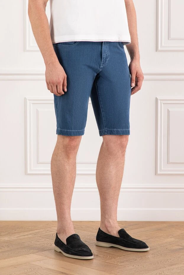 Scissor Scriptor қалтасында өрнекті кестелері бар қою көк джинсы шорт
 189871 - фото 3