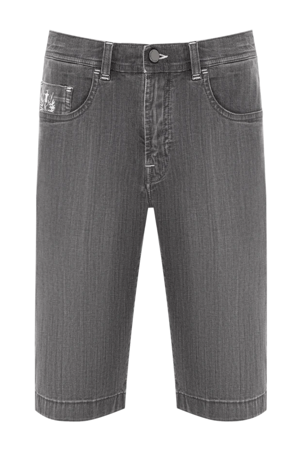 Ақ сәндік бөлшектері және фирмалық патчтары бар джинсы шорт - фото 1