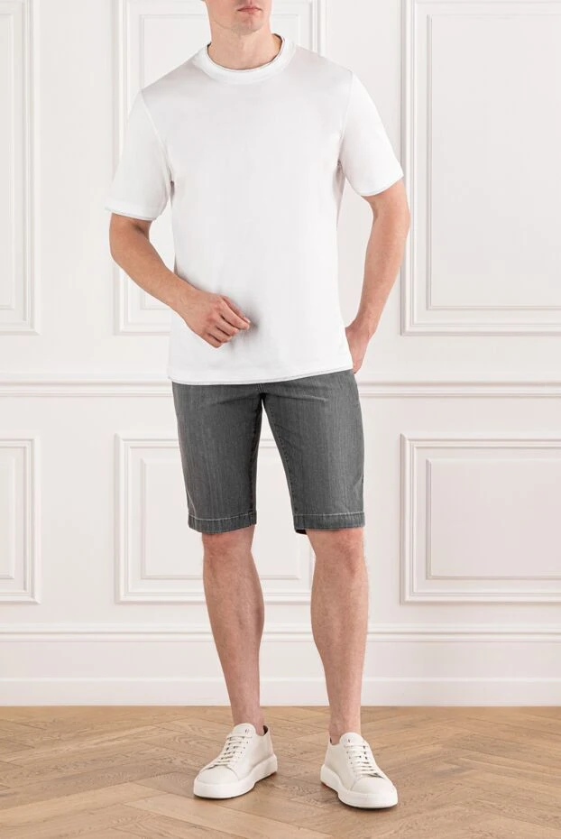 Scissor Scriptor ақ сәндік бөлшектері және фирмалық патчтары бар джинсы шорт 189876 - фото 2