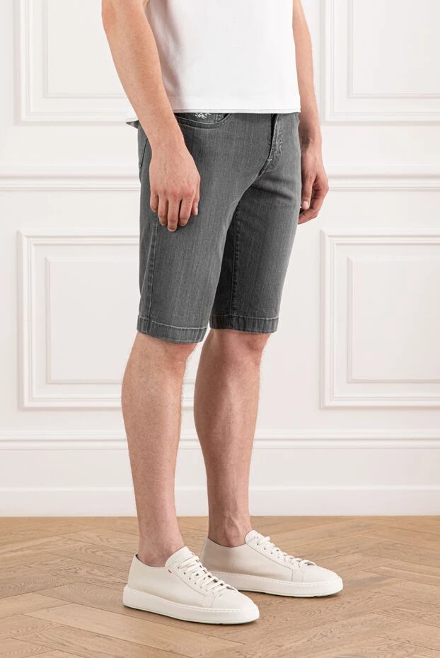 Scissor Scriptor ақ сәндік бөлшектері және фирмалық патчтары бар джинсы шорт 189876 - фото 3