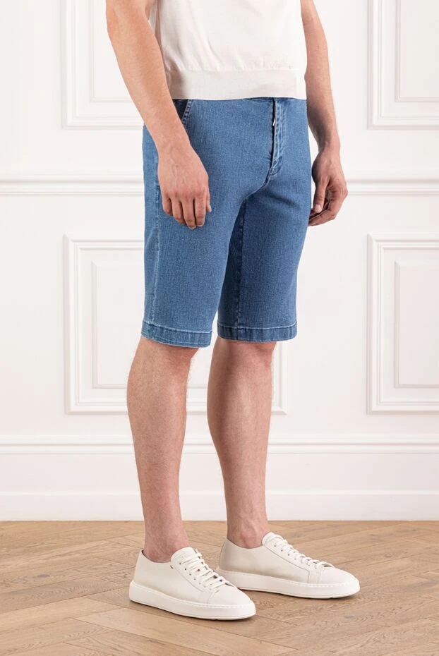 Scissor Scriptor белі реттелетін ерлерге арналған джинсы шорт
 189878 - фото 3