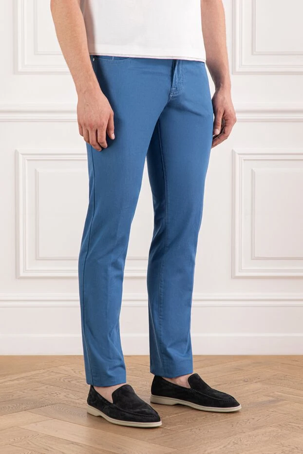 Scissor Scriptor артқы қалталарында ақ түтіктері бар және екпінді тігісі бар тік аяқты джинсы 189883 - фото 3