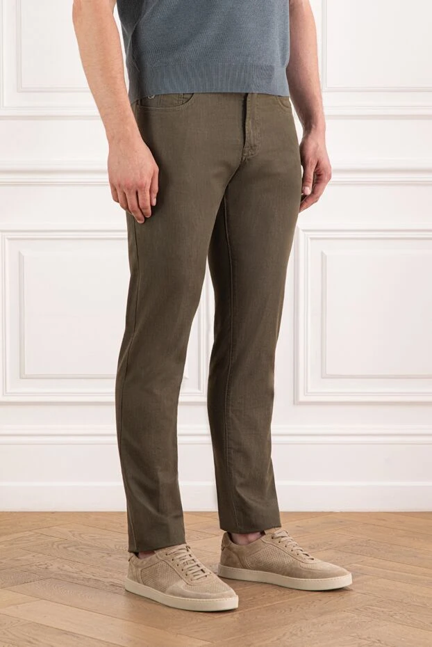 Scissor Scriptor дөрекі әрлеуі және мока көлеңкесінде көлемді артқы қалталары бар джинсы 189884 - фото 3