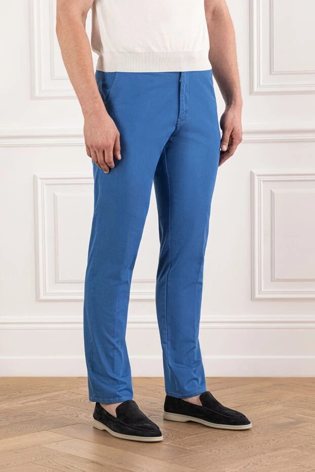 Scissor Scriptor күңгірт көгілдір түсті ерлер шалбары, белі тарылмалы 189887 - фото 3