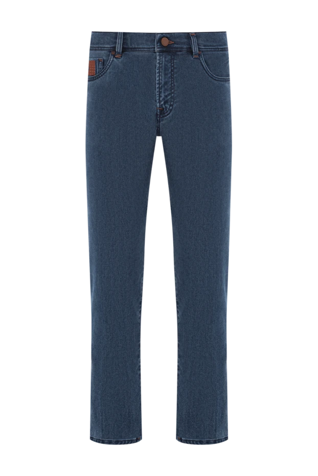 Былғары патчтары бар ауыр джинсыдан жасалған тік аяқты джинсы
- фото 1