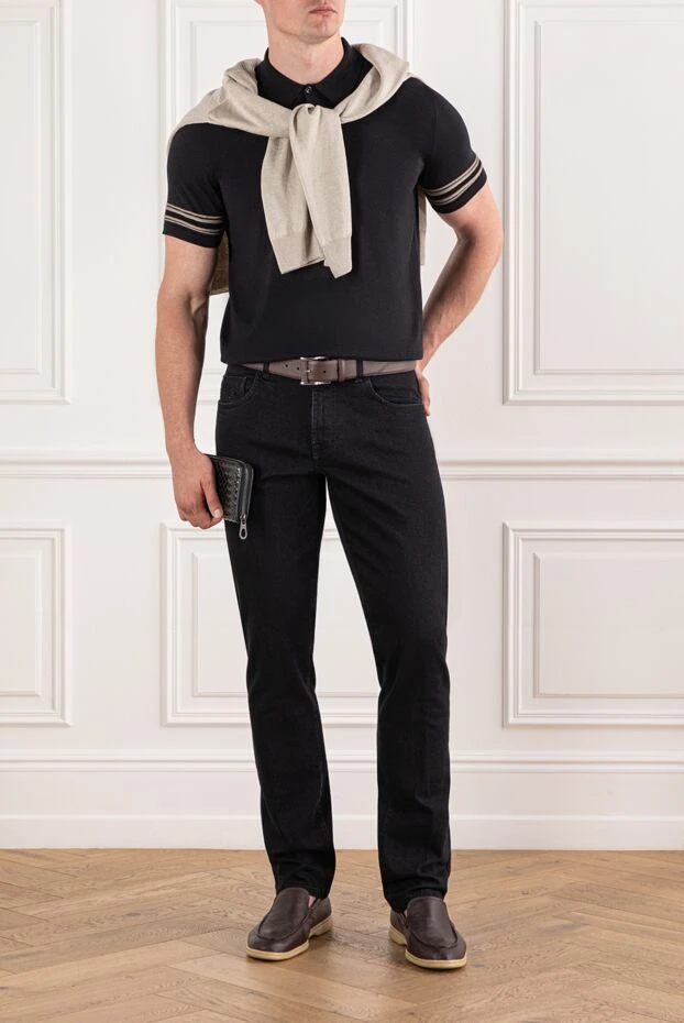 Чёрные джинсы с прямым кроем и классической застёжкой
 - фото 2