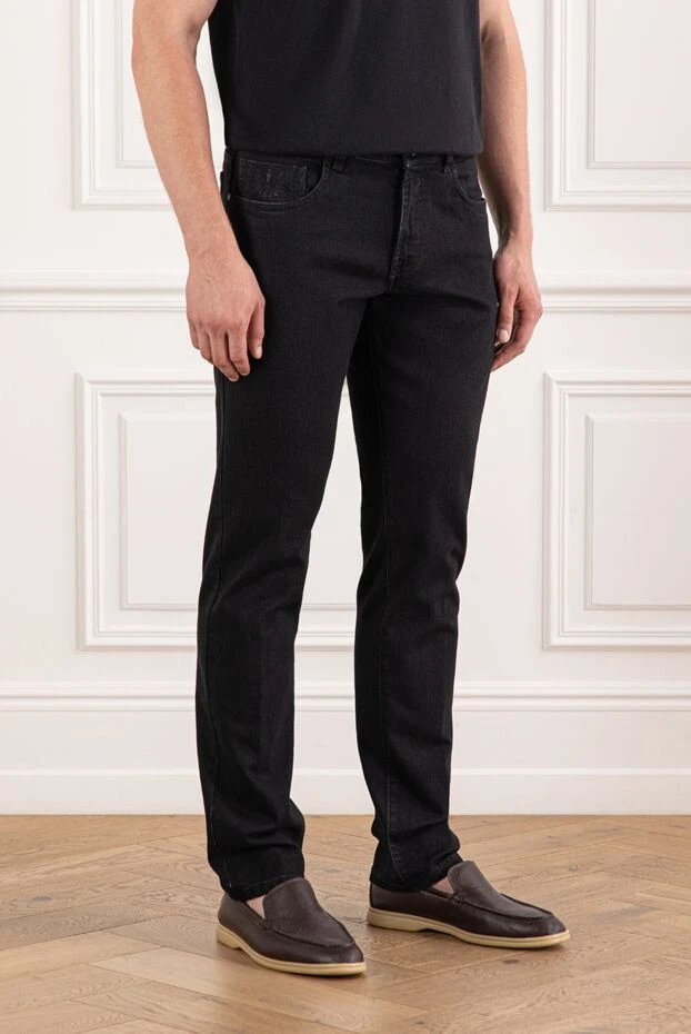 Scissor Scriptor тікелей кесілген және классикалық бекітетін қара джинсы
 189903 - фото 3