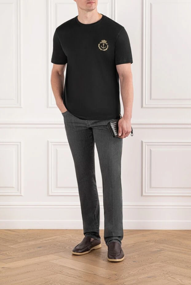 Scissor Scriptor gray straight fit jeans made of soft cotton denim 189905 - photo 2