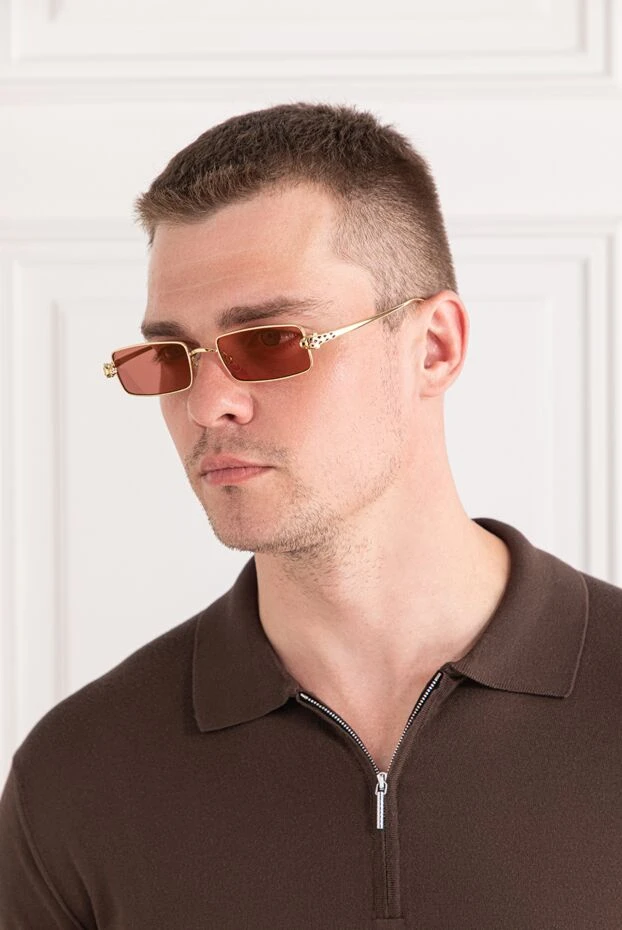 Cartier panthère sunglasses with metal frame and smooth gold trim 189913 - photo 3
