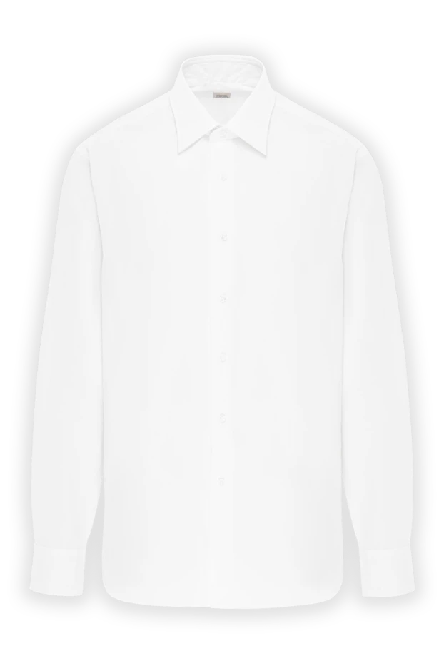 Рубашка мужская белая с французским воротником из поплина - фото 1