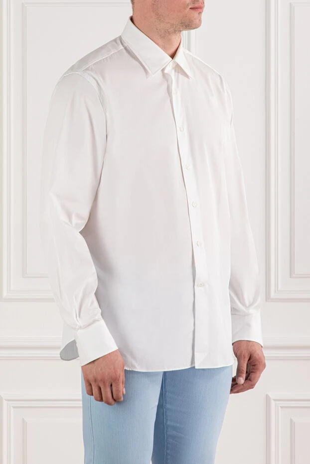 Alessandro Gherardi men's white shirt with french poplin collar 189917 - photo 3