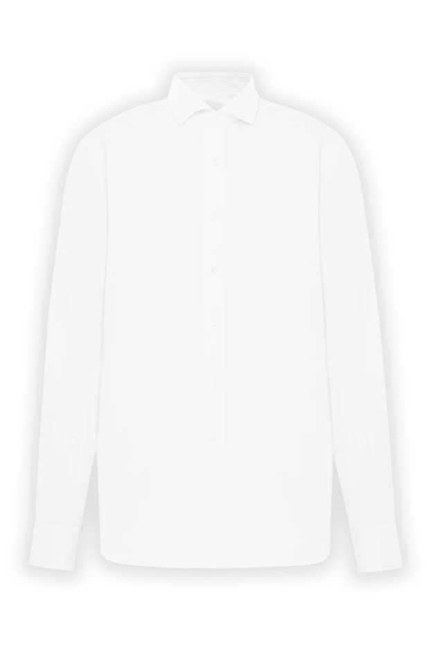 Белая рубашка из хлопка с классическим воротником - фото 1