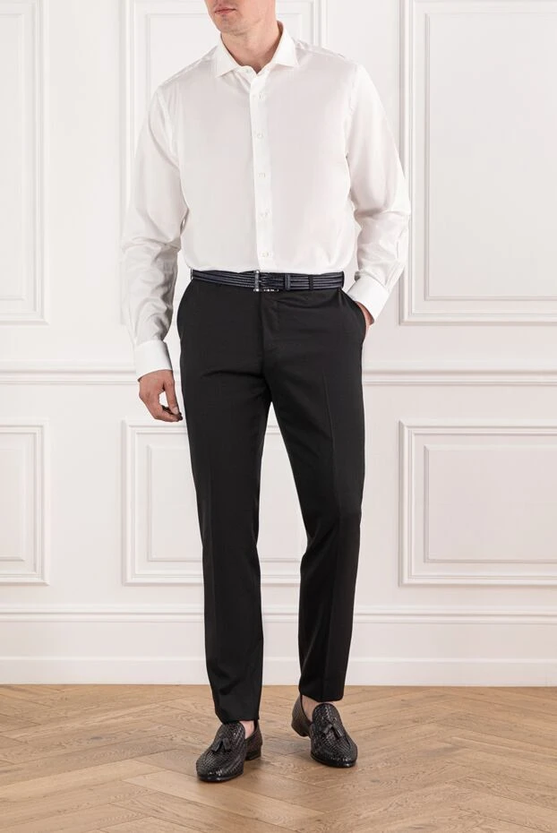 Alessandro Gherardi men's white cotton shirt with button placket
 189919 - photo 2