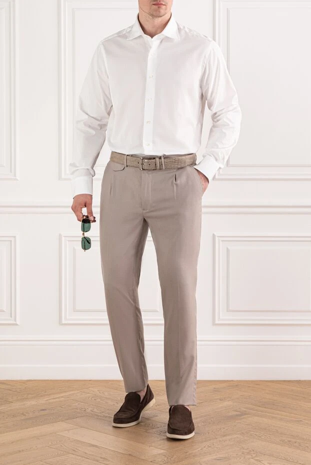 Alessandro Gherardi men's white shirt with stand-up collar made of cotton 189920 - photo 2