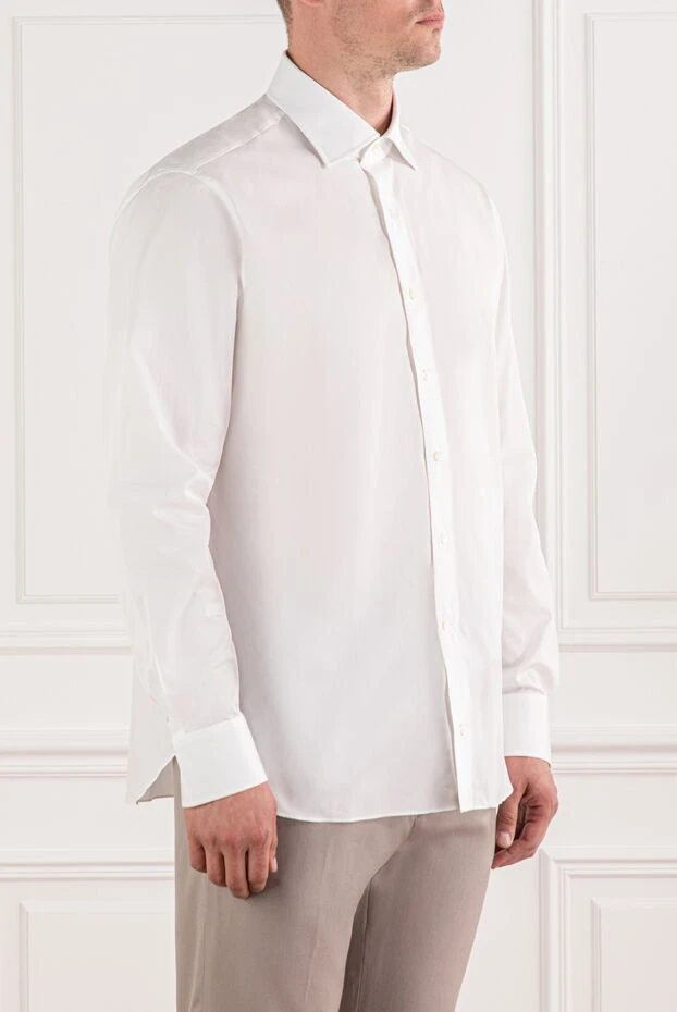Alessandro Gherardi men's white shirt with stand-up collar made of cotton 189920 - photo 3