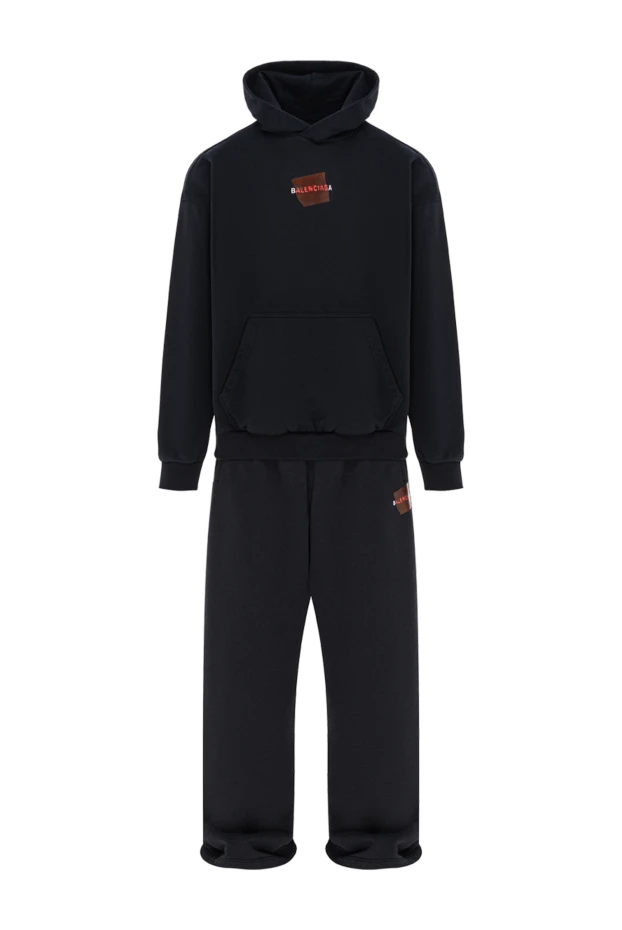 Men's suit sweatshirt with taped back with trousers black - photo 1