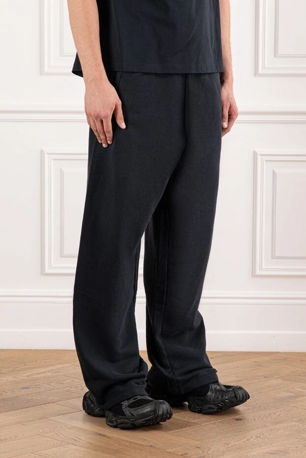 Balenciaga мужские классические мешковатые спортивные штаны laurel из флиса черного цвета 189931 - фото 3