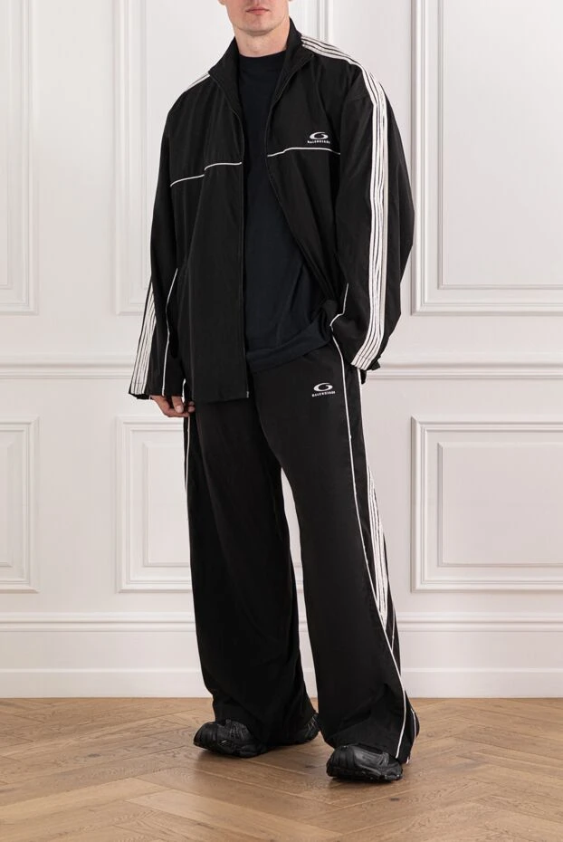 Balenciaga спортивный костюм чёрного цвета с белым кантом
 189933 - фото 2
