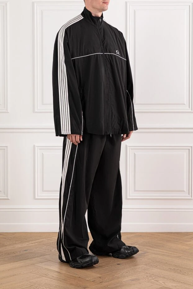Balenciaga спортивный костюм чёрного цвета с белым кантом
 189933 - фото 3