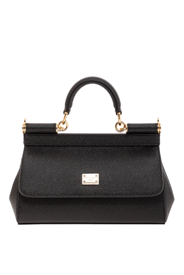 Маленькая сумка Sicily с короткой ручкой черная - фото 1