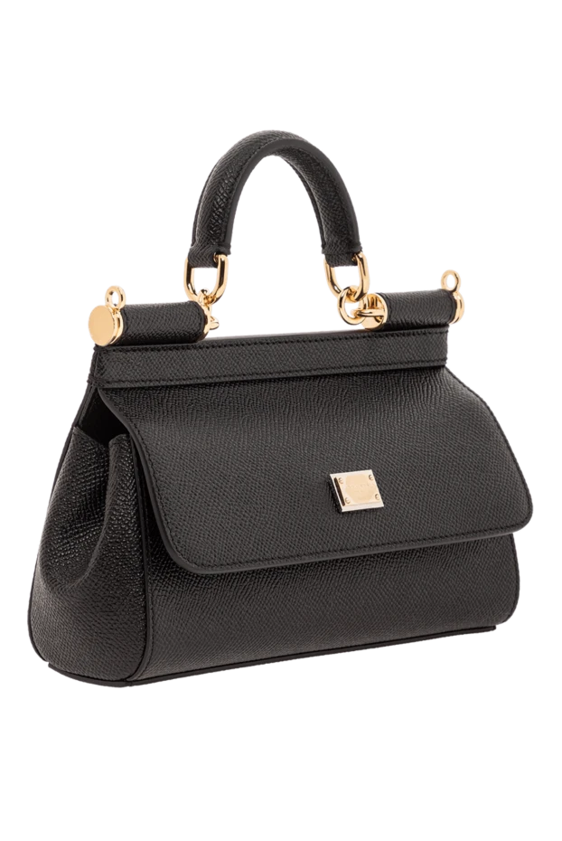 Dolce & Gabbana қара қысқа тұтқасы бар кішкентай сицилия сөмкесі 189937 - фото 3