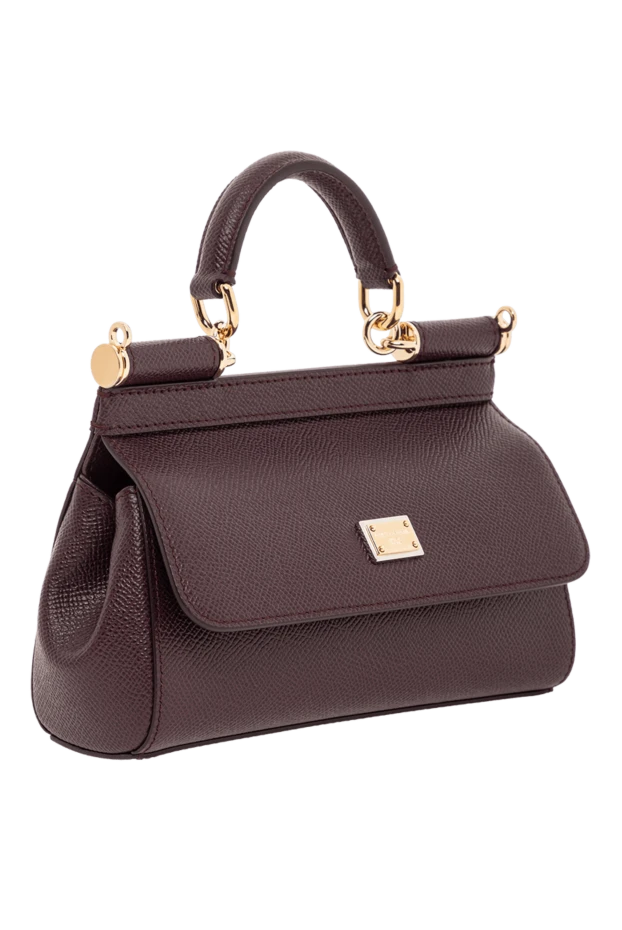 Dolce & Gabbana қысқа тұтқасы бар кішкентай сицилия сөмкесі бургундия 189938 - фото 3