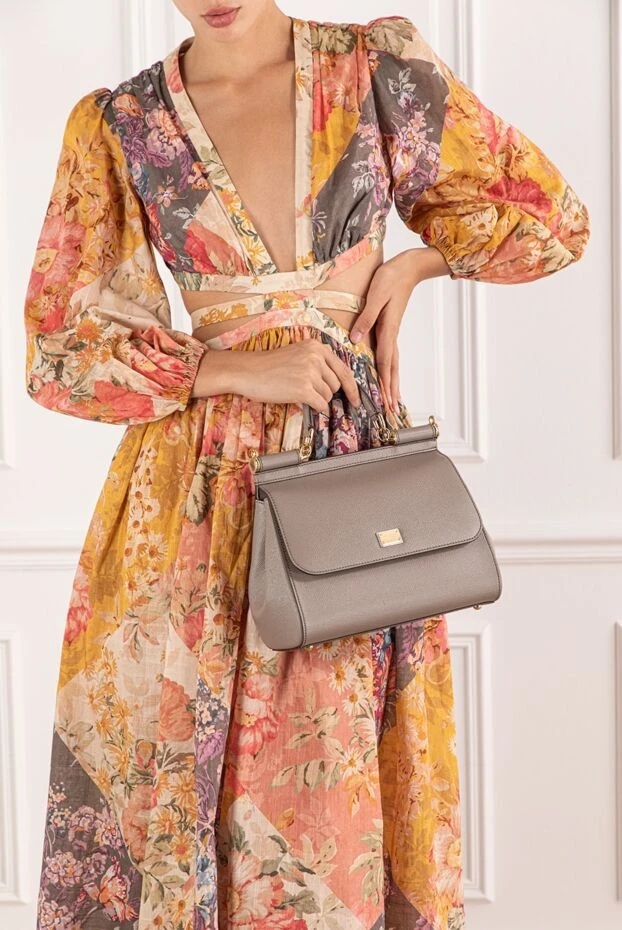 Dolce & Gabbana большая сумка sicily с короткой ручкой бежевая

 189940 - фото 2