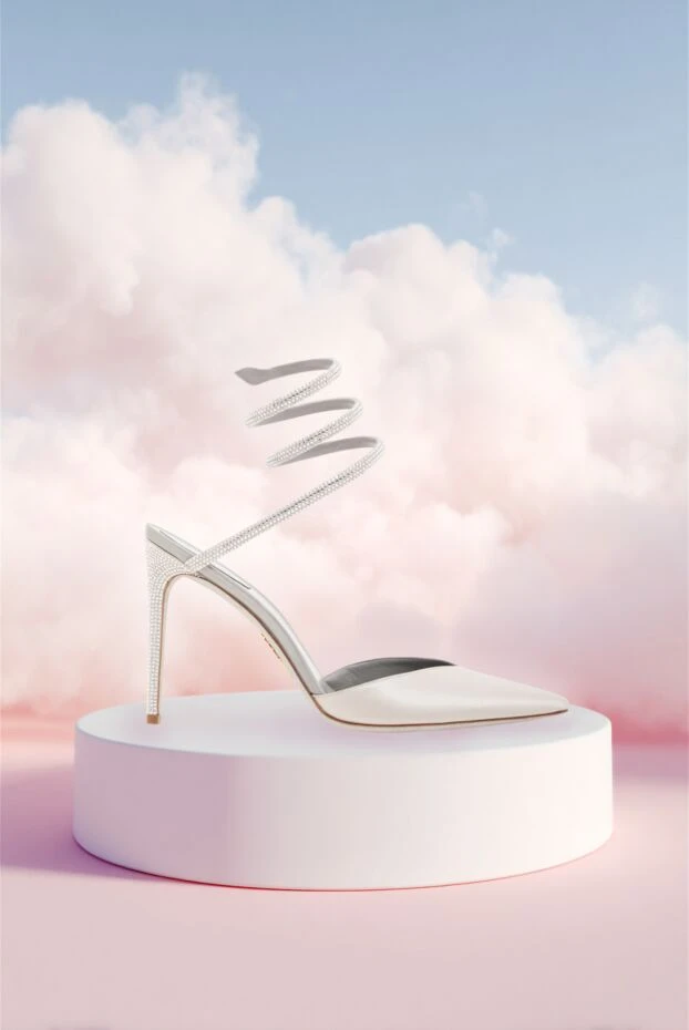 Rene Caovilla атласные босоножки со сверкающей спиральной фиксацией на щиколотке 189949 - фото 2