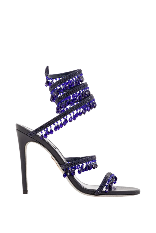 Босоножки René Caovilla с бахромой из сапфировых кристаллов с обвивающим ремешком
- фото 1