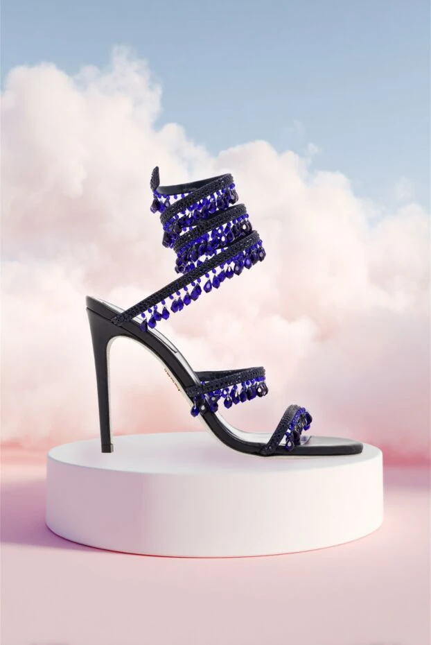 Rene Caovilla босоножки rené caovilla с бахромой из сапфировых кристаллов с обвивающим ремешком
 189951 - фото 2