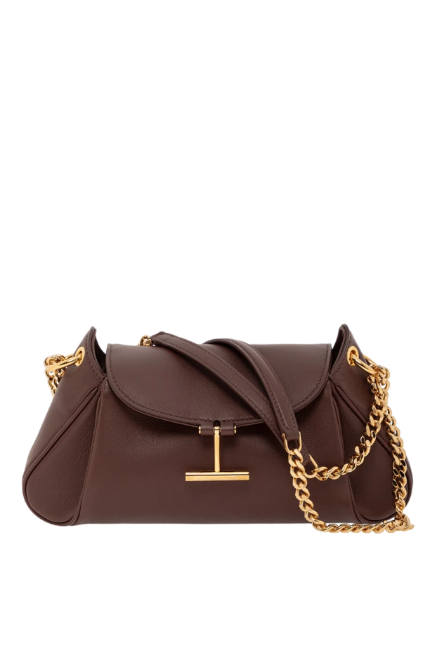 Tara Chain shoulder bag made of genuine brown leather - photo 1