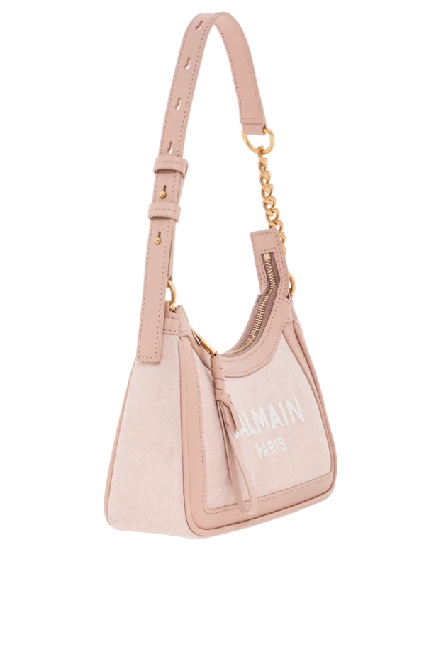 Balmain b-army кенеп күдері сөмке былғары кірістіру қызғылт әйелдер
 189954 - фото 3