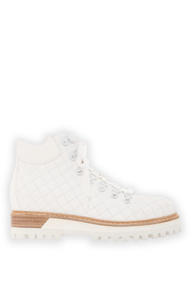 Hikers white quilted with crystals made of genuine leather for women - photo 1