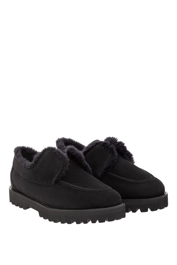 Le Silla черные замшевые яхт-лоферы с подкладкой из овчины 189971 - фото 3