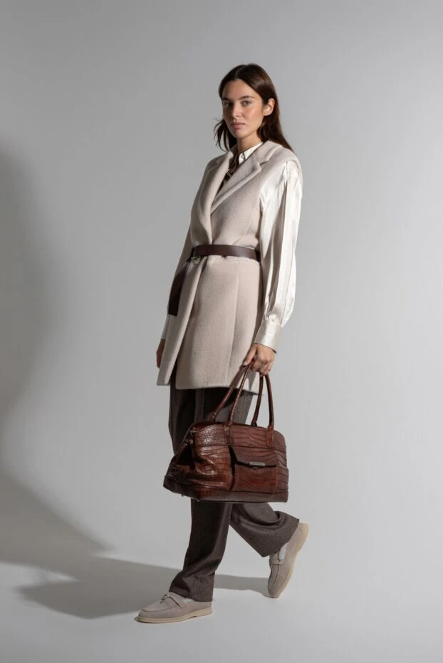 Le Silla бежевые замшевые яхт-лоферы с подкладкой из овчины 189972 - фото 2