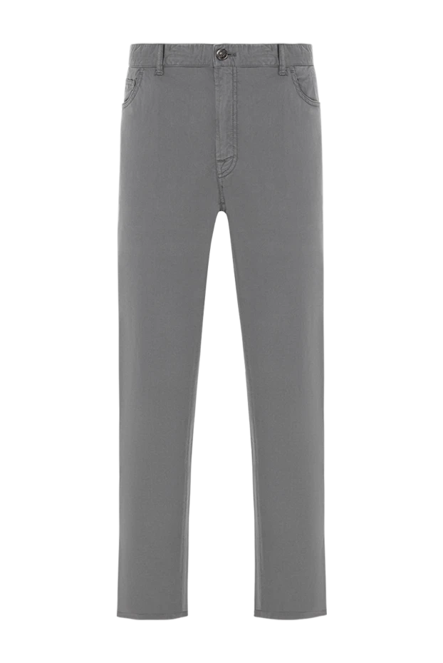 Brioni серые брюки из хлопка с классической прямой линией силуэта 189981 - фото 1