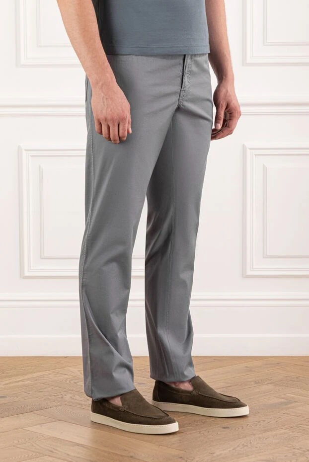 Brioni gray cotton trousers with a classic straight line silhouette 189981 - photo 3