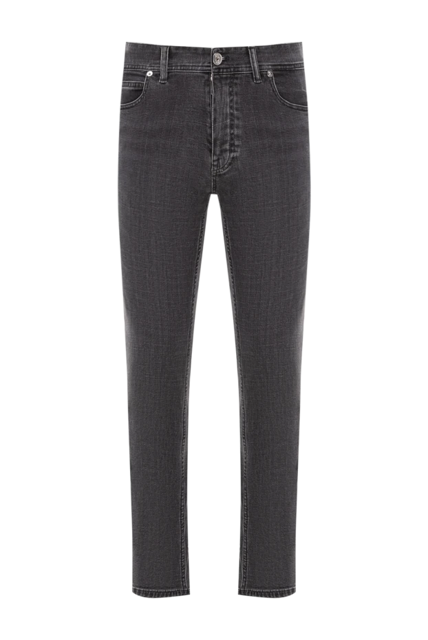 Brioni узкие джинсы с серым вареным эффектом и контрастной строчкой 189984 - фото 1
