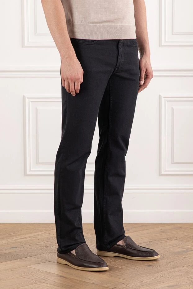 Brioni минималистичные чёрные джинсы из хлопка универсального кроя 189990 - фото 3