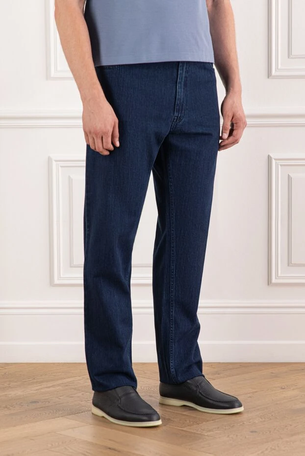 Brioni хлопковые джинсы насыщенного индиго с минимальной отделкой
 189993 - фото 3