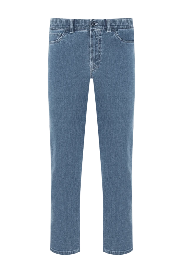 Светло-синие джинсы с эффектом stone washed и фирменным лейблом
- фото 1