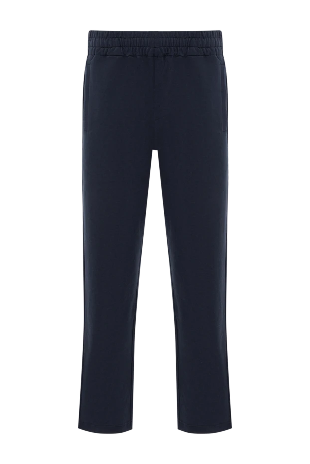 Men's trousers made of dark blue cotton with wide elastic band
- photo 1