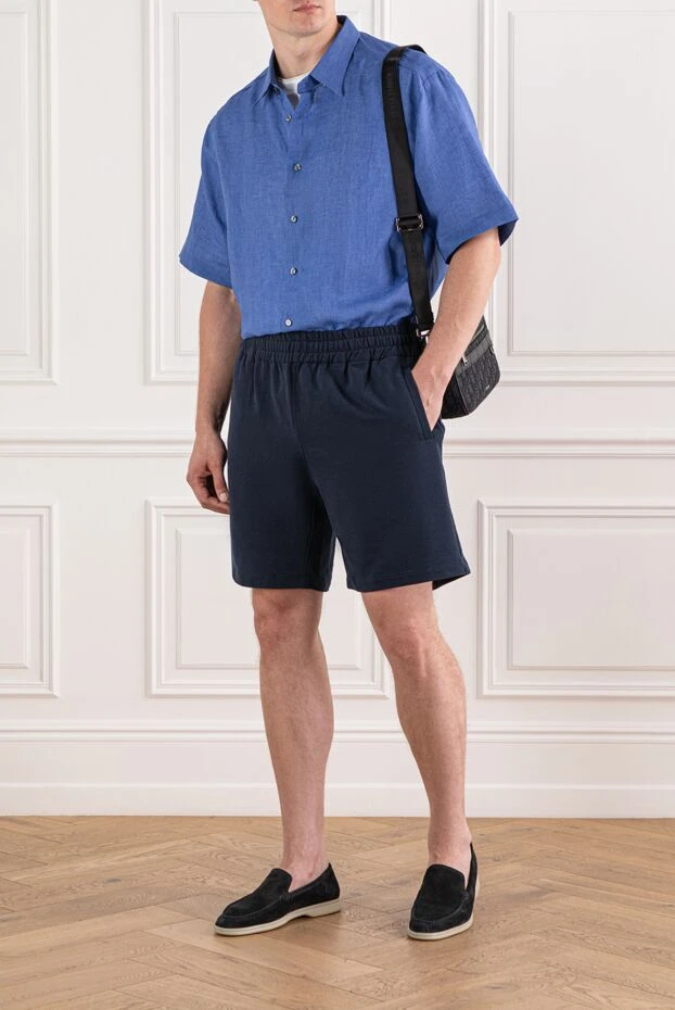 Brioni шорты мужские свободного кроя с поясом на резинке
 190000 - фото 2