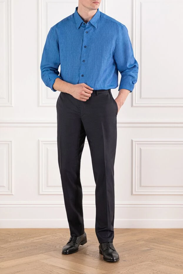Deep blue linen shirt
- photo 2
